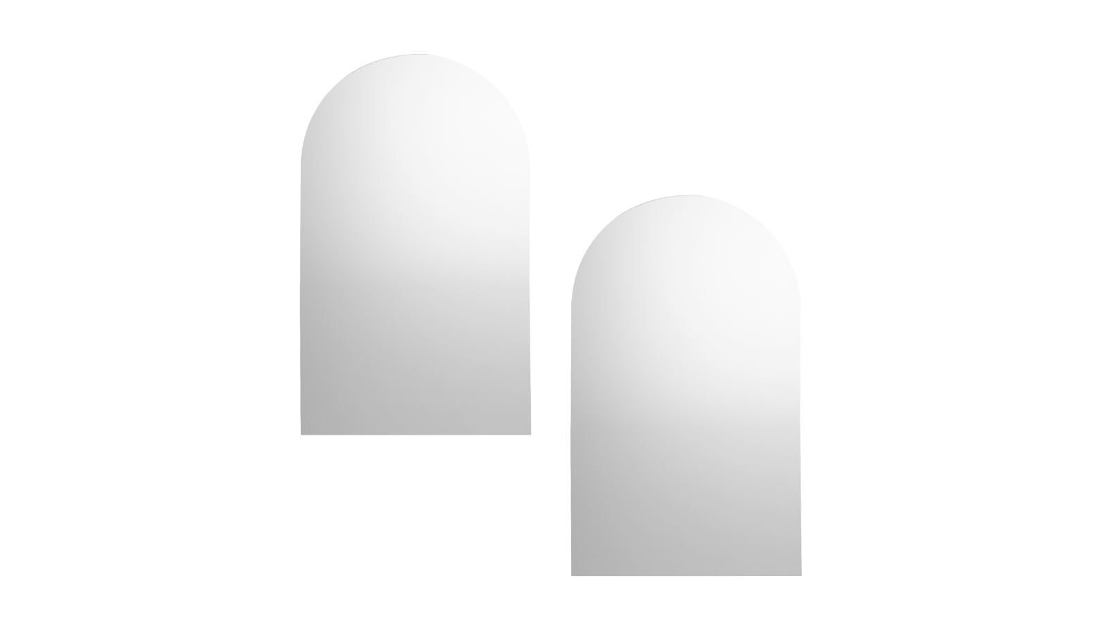 Oikiture Set of 2 Arched Frameless Wall Mirror - 86 x 50cm
