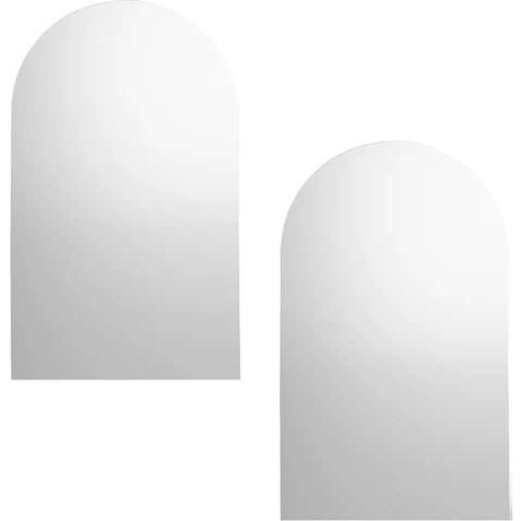 Oikiture Set of 2 Arched Frameless Wall Mirror - 86 x 50cm