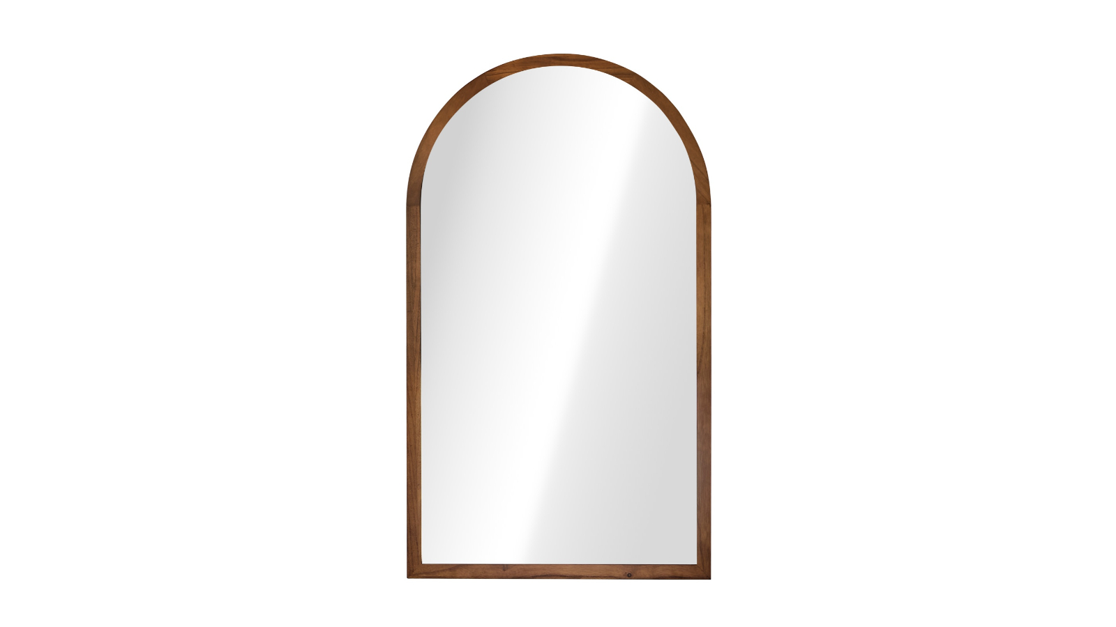 Oikiture Brown Wood Arched Wall Mirror - 86 x 50cm