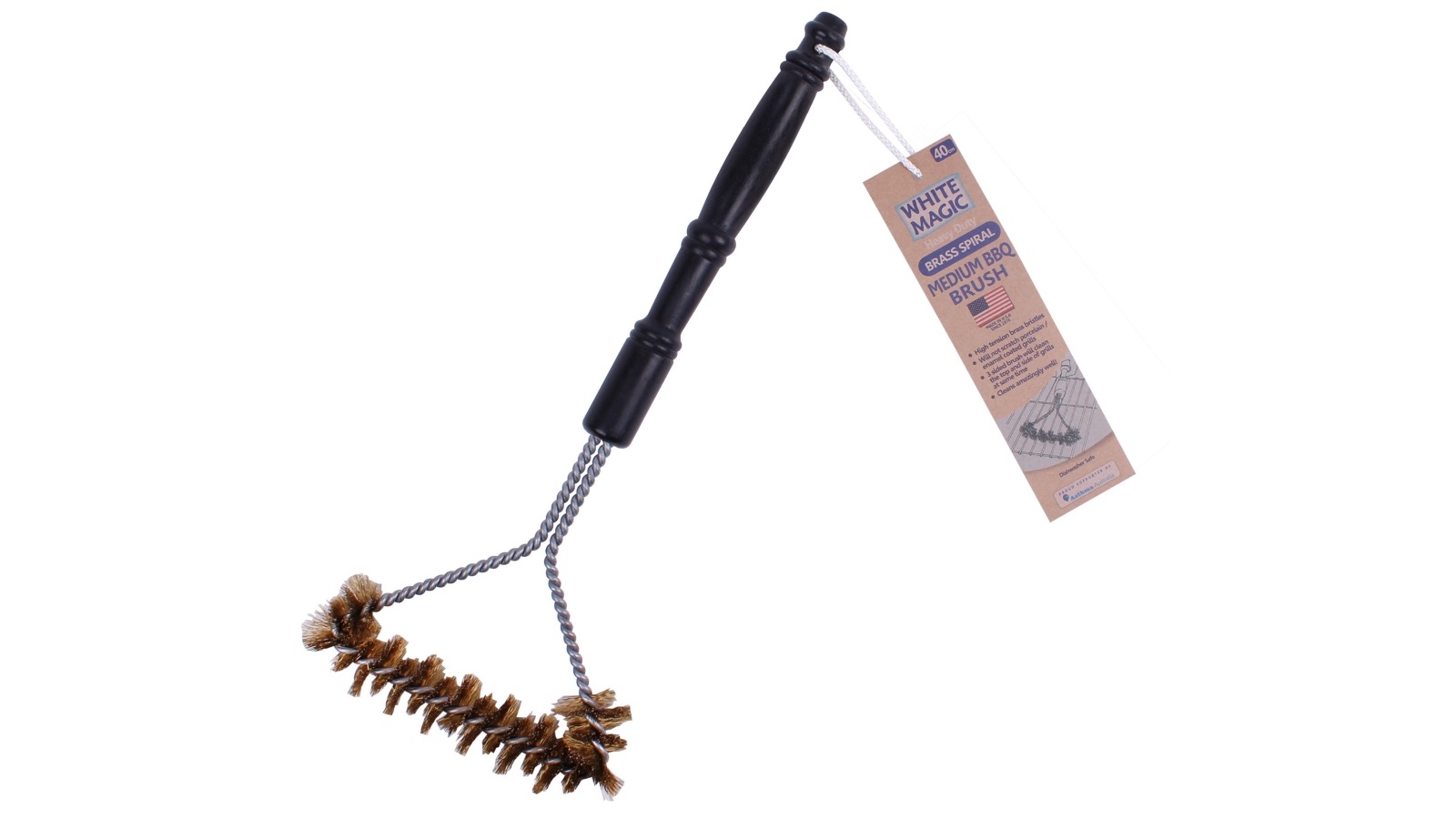 White Magic Medium Brass Spiral Barbecue Brush