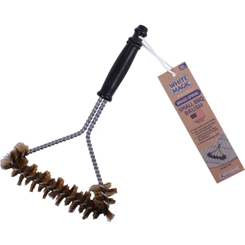 White Magic Small Brass Spiral Barbecue Brush