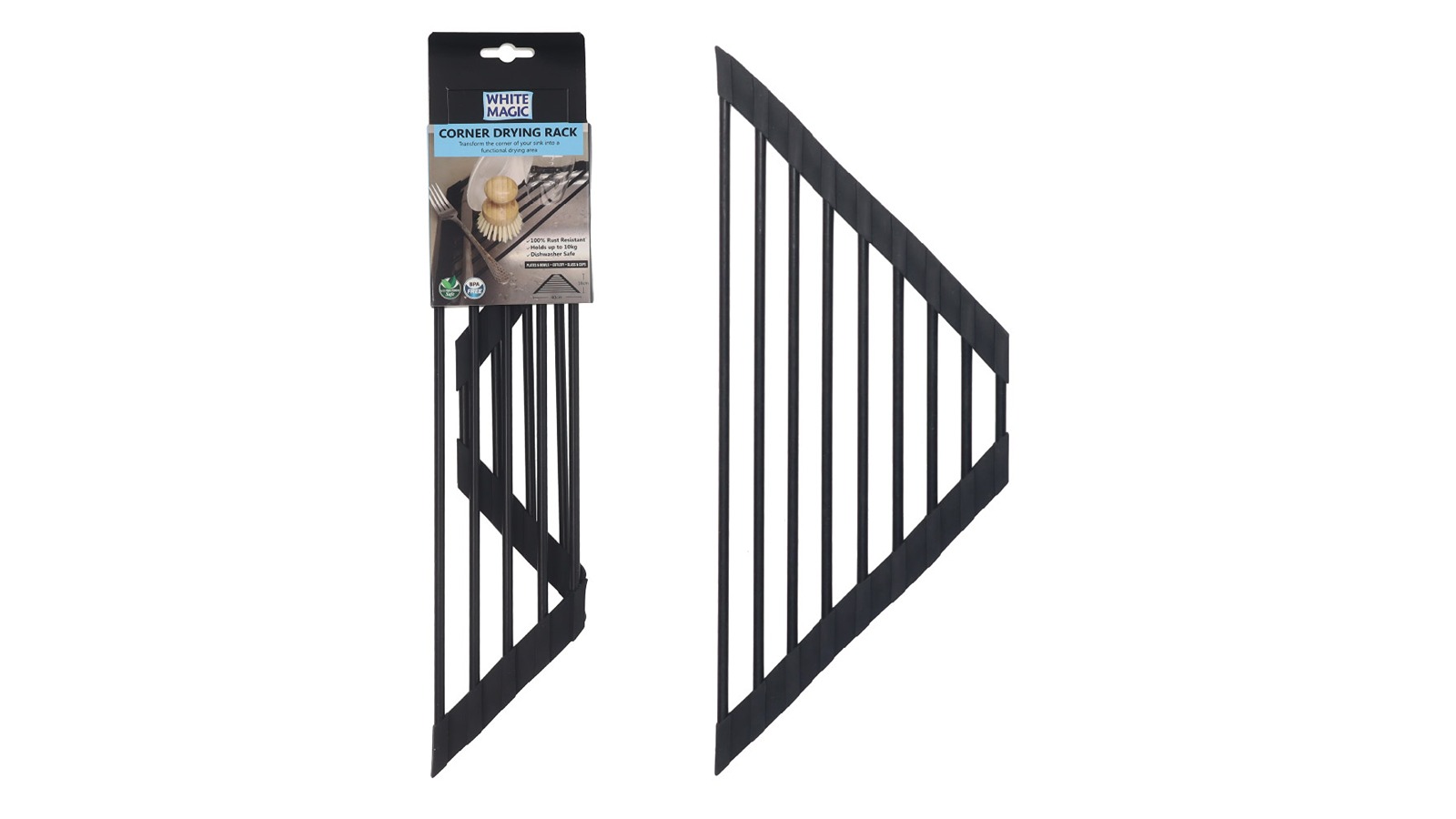 White Magic Corner Drying Rack - Black | Harvey Norman