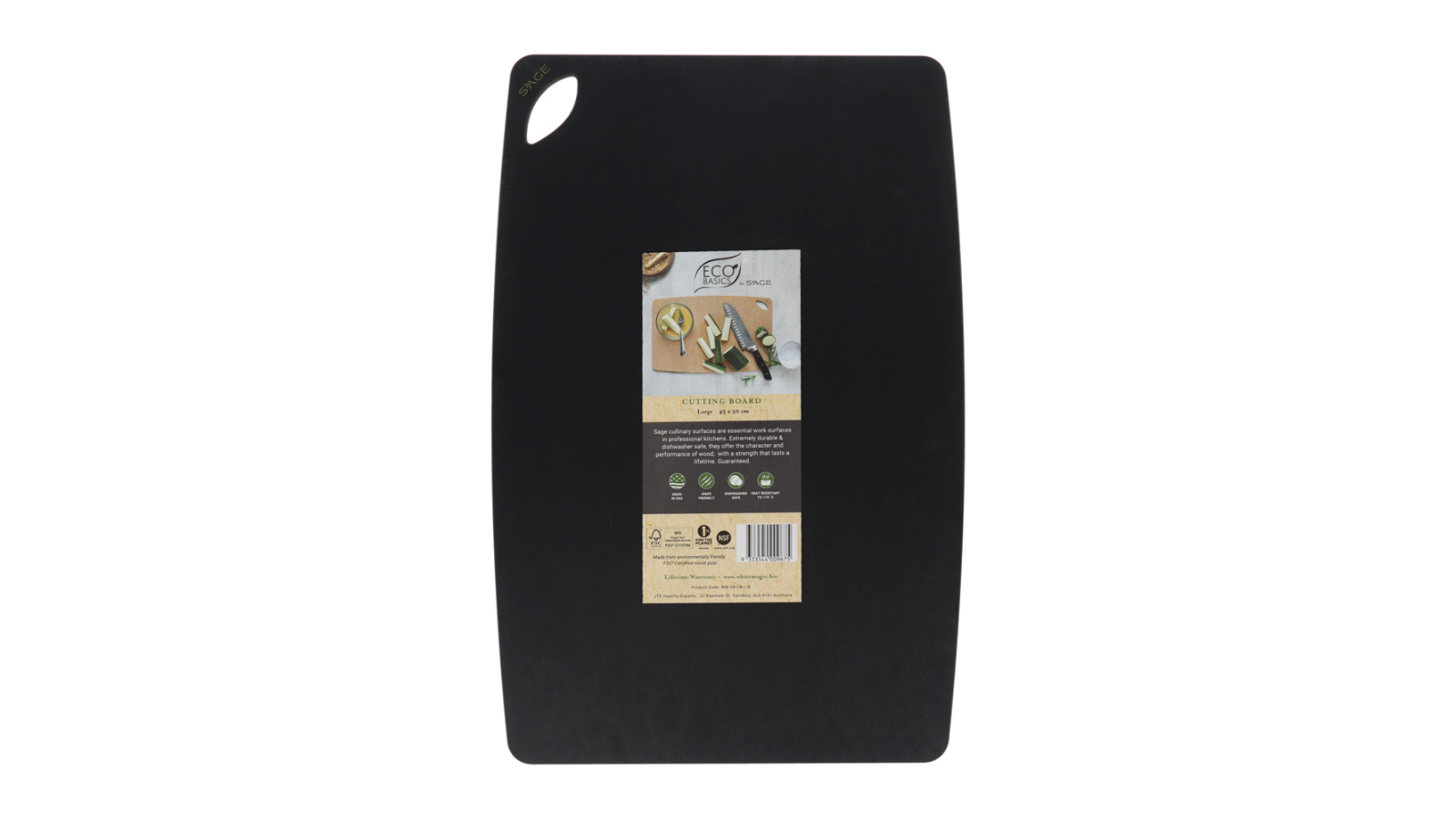 Eco Basics Large Cutting Board - Black