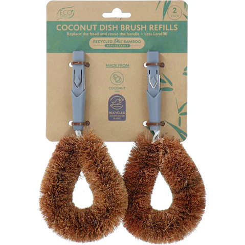 Eco Basics 2 Pack Coconut Dish Brush Refills