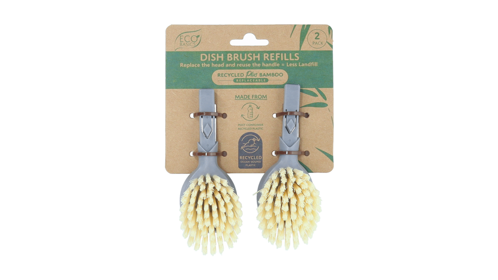 Eco Basics 2 Pack Dish Brush Refills
