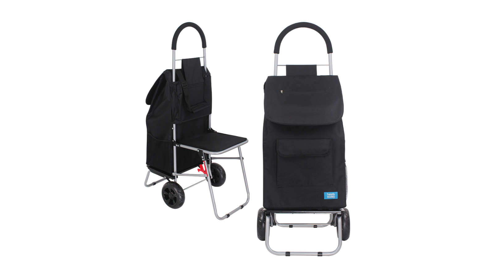 White Magic Handy Trolley with Seat - Black