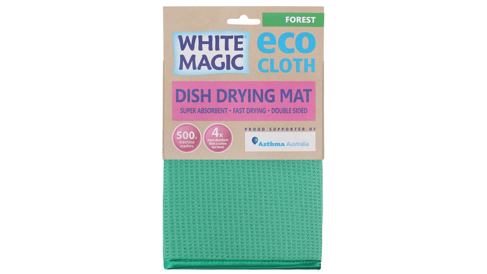 White Magic Eco Cloth Dish Drying Mat Forest