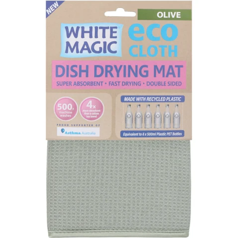 White Magic Dish Drying Mat - Olive