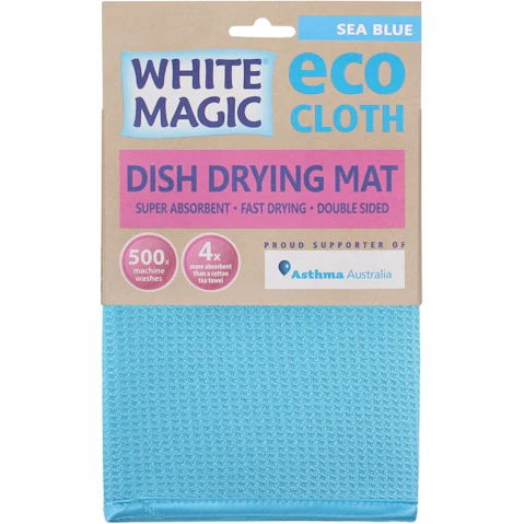 White Magic Dish Drying Mat - Sea Blue