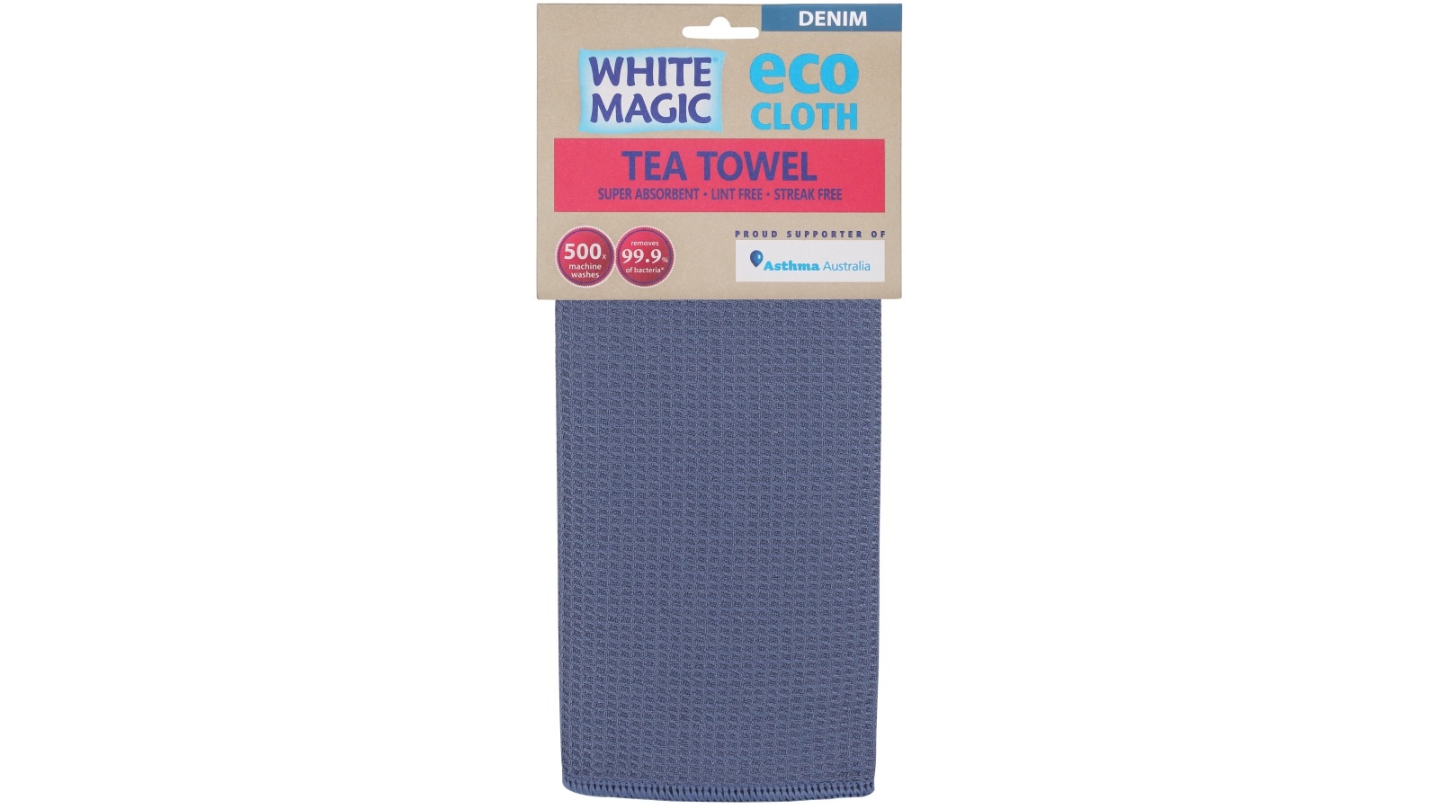 White Magic Single Eco Cloth Tea Towel - Denim