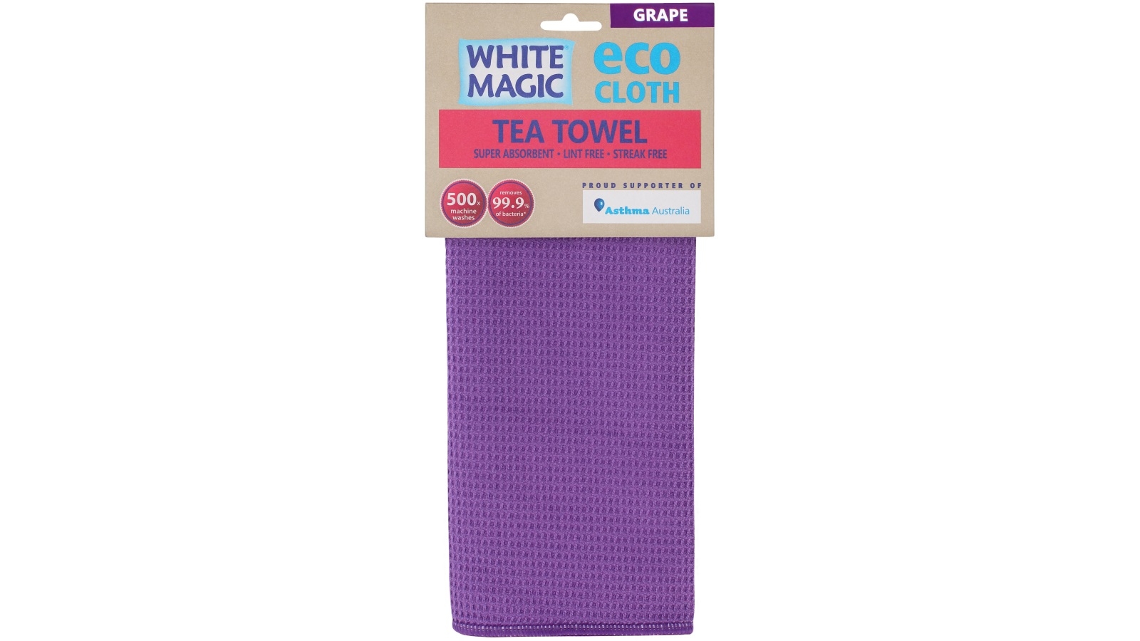 White Magic Single Tea Towel - Grape