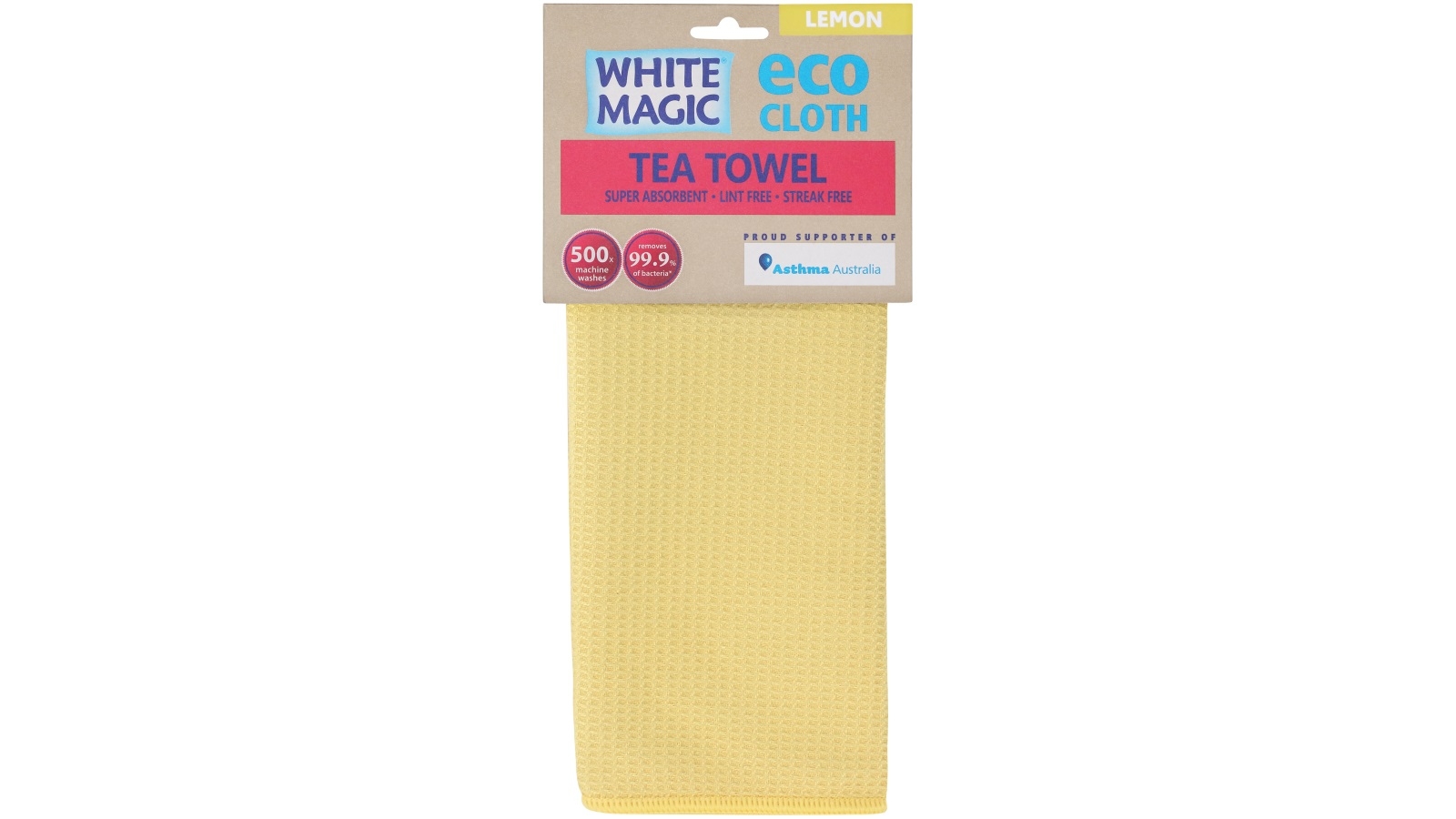 White Magic Single Tea Towel - Lemon