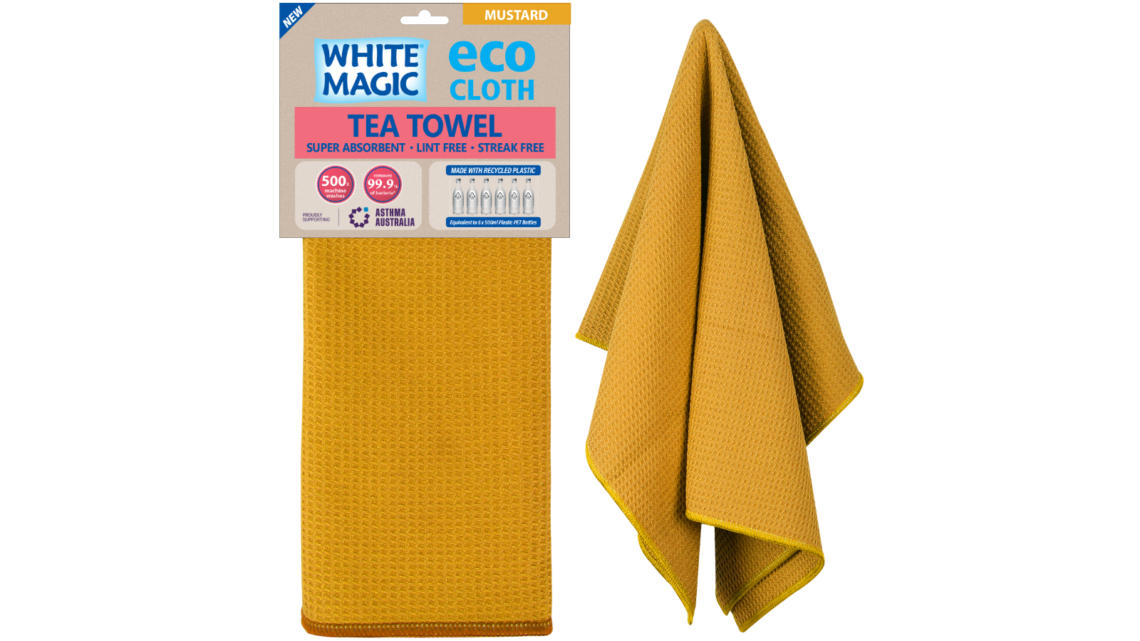 Eco Cloth Single Tea Towel - Mustard