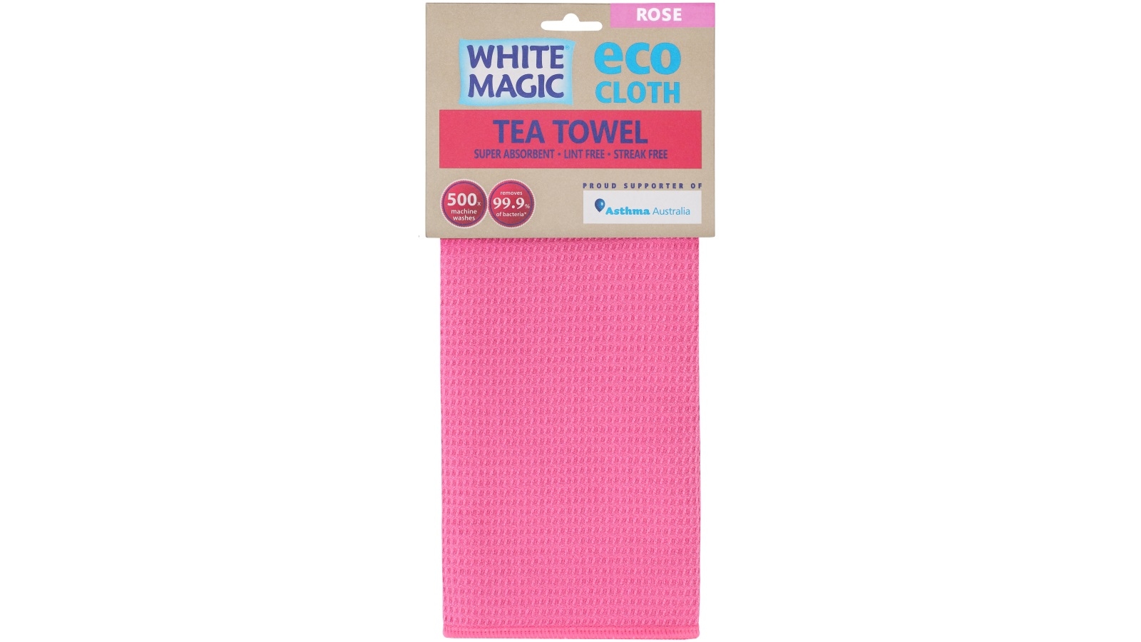 White Magic Single Tea Towel - Rose