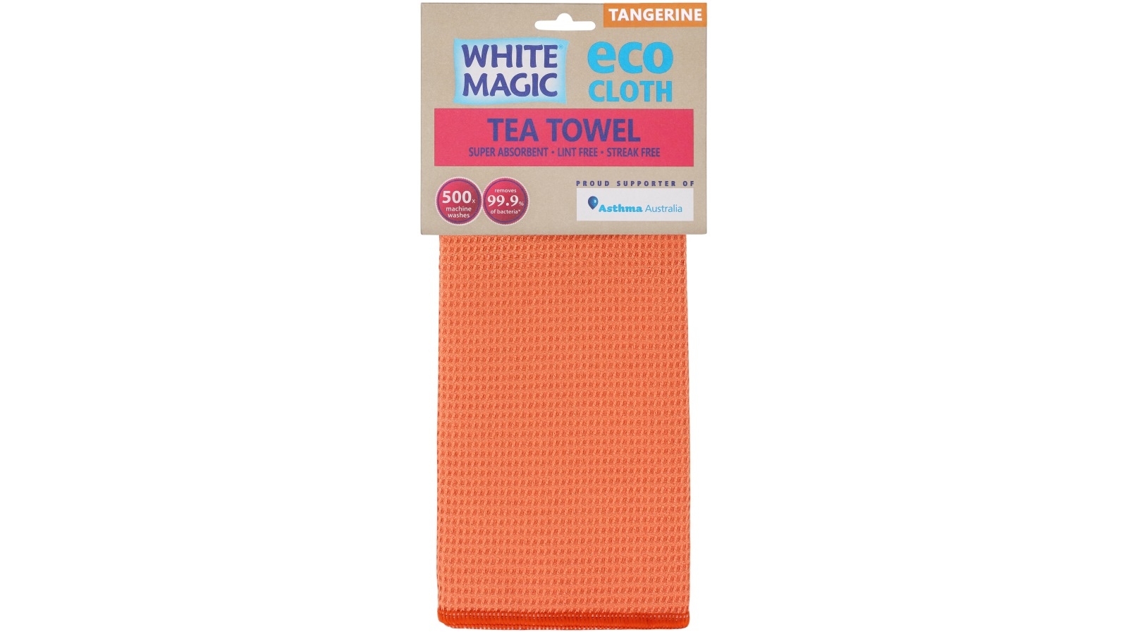 White Magic Single Tea Towel - Tangerine