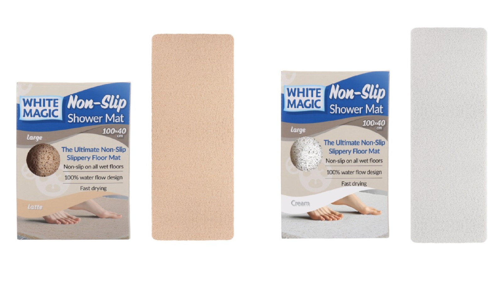 White Magic Large Non-Slip Shower Mat