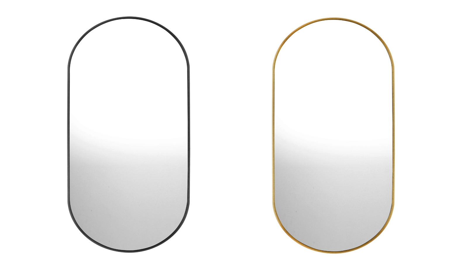 Oikiture Set of 2 Home Decor 84 x 50cm Oval Wall Mirror