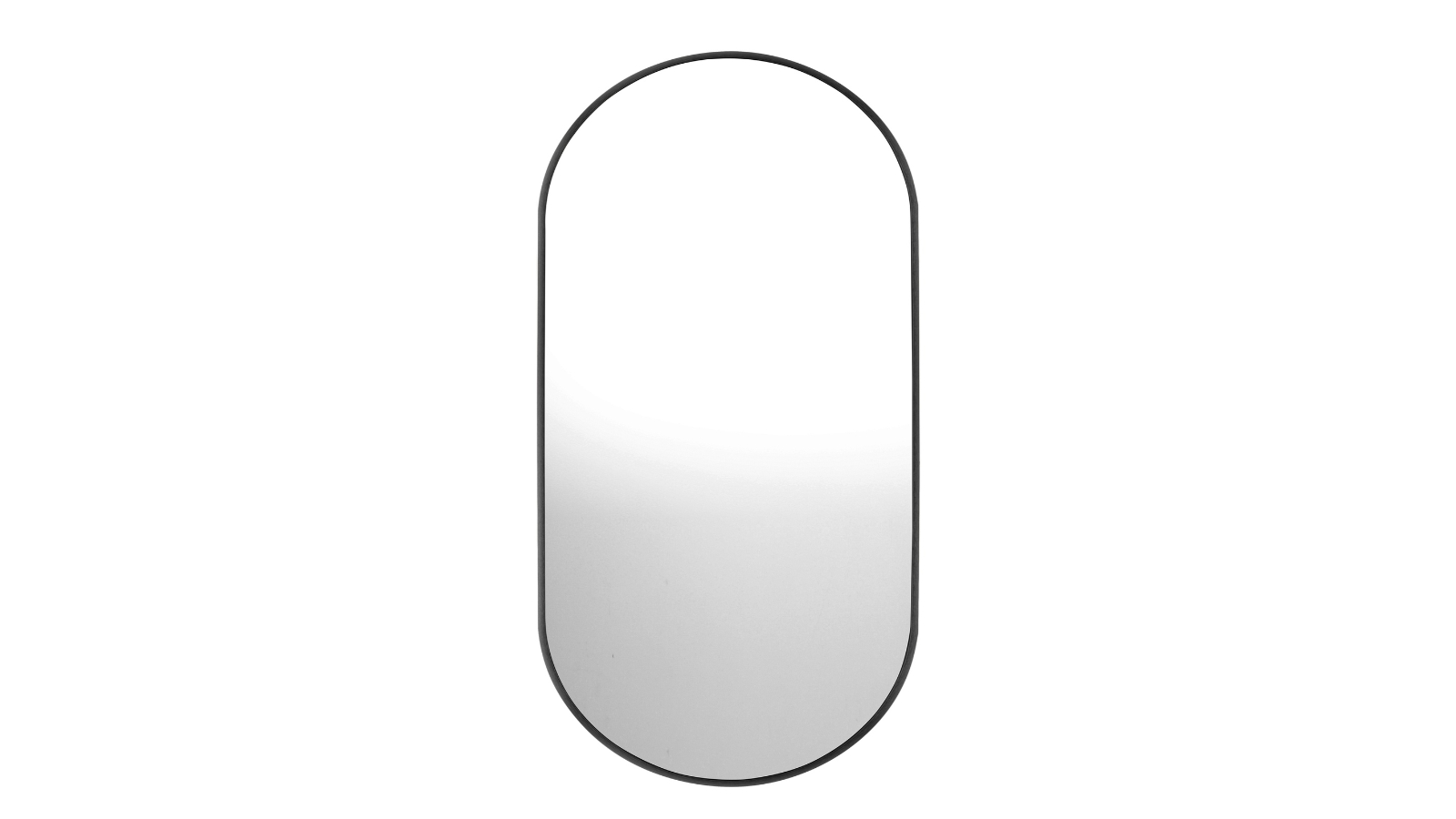 Oikiture 84 x 50cm Home Decor Oval Bedroom Makeup Wall Mirror - Black