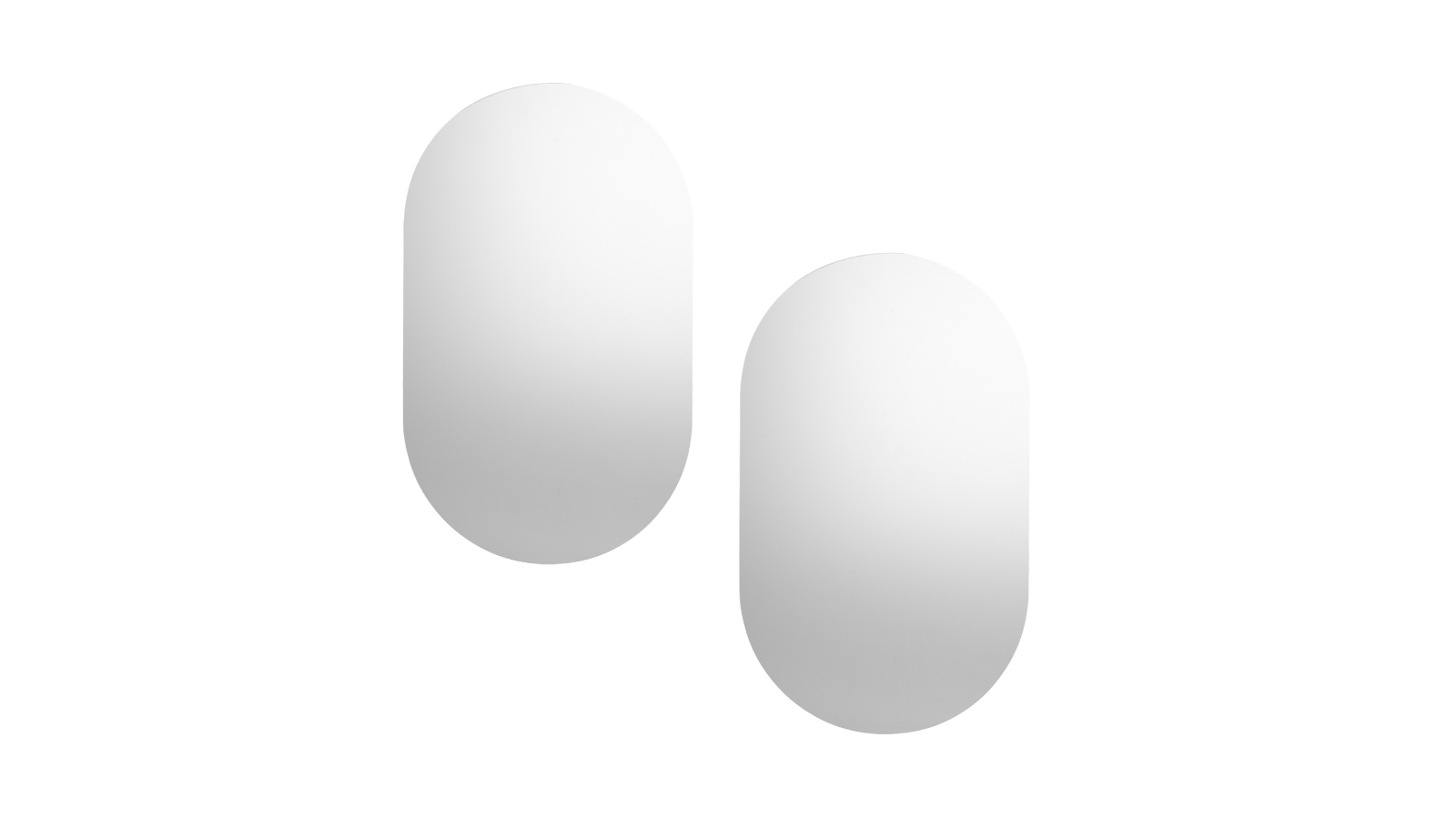 Oikiture Set of 2 Frameless Oval Wall Mirror - 84 x 50cm