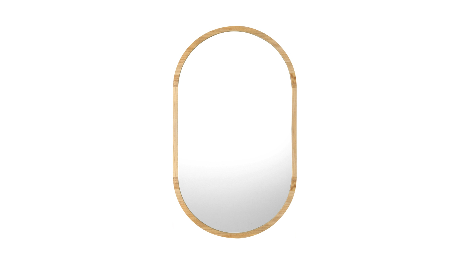 Oikiture 84 x 50cm Home Decor Oval Makeup Wall Mirror - Wooden
