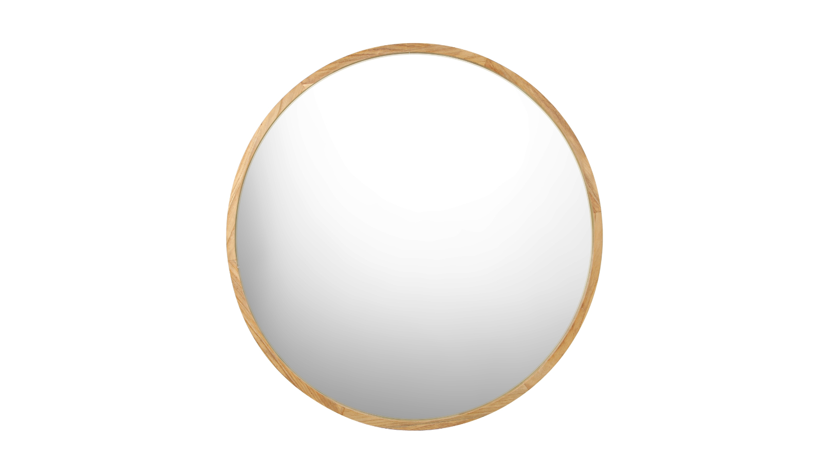 Oikiture Wood Round Wall Mirror