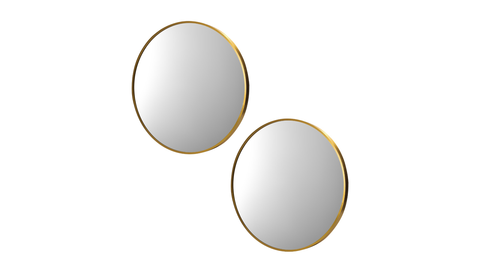 Oikiture Set of 2 Gold Home Decor Round Wall Mirror