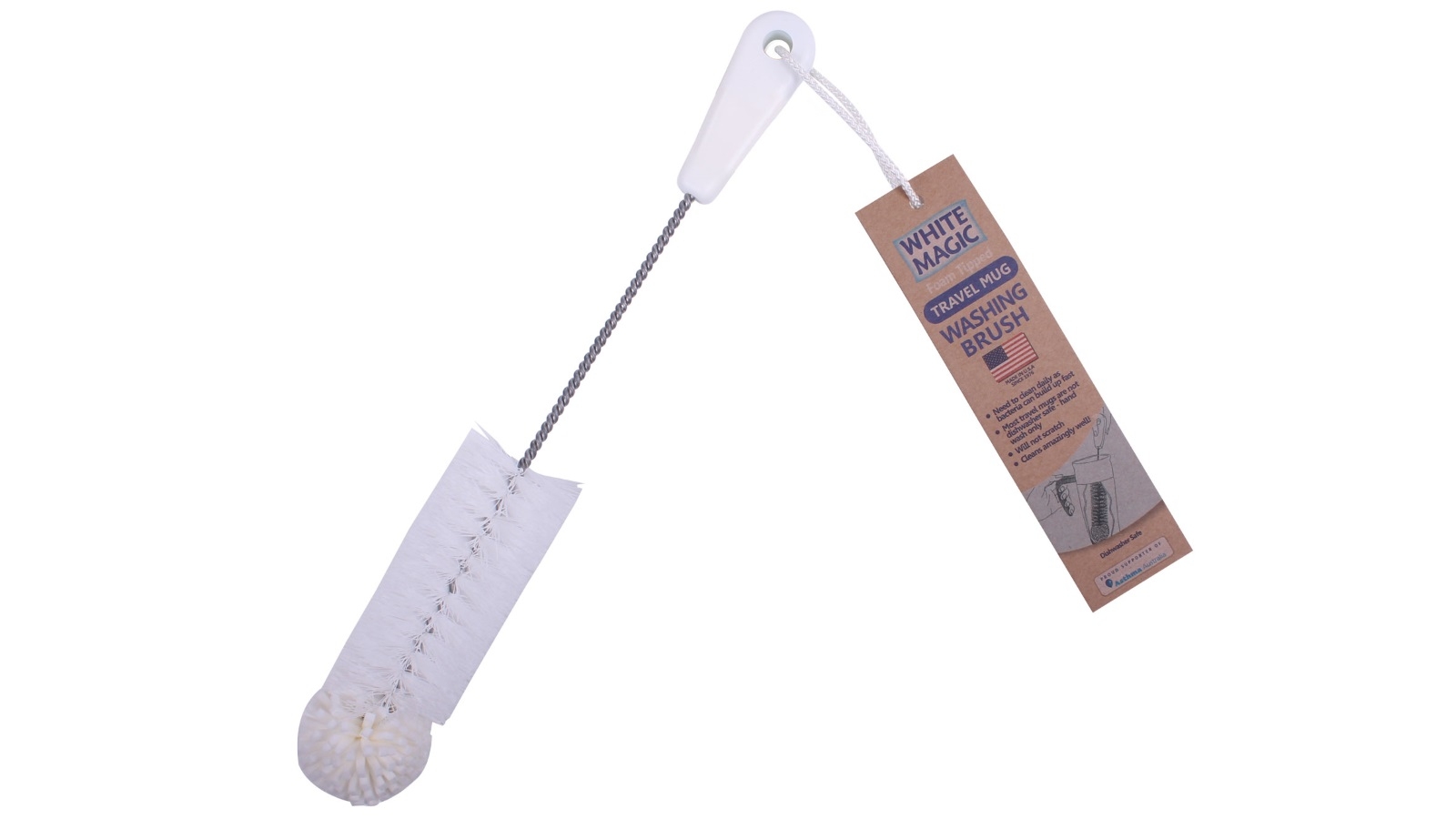 White Magic Foam Tipped Travel Mug Washing Brush