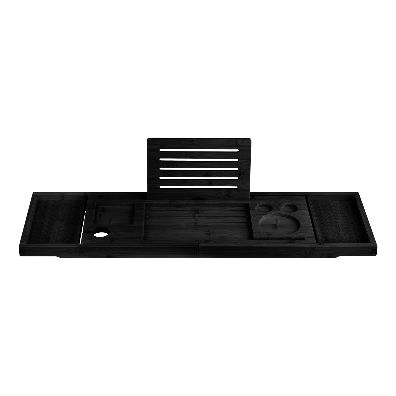 Extendable Bamboo Bathtub Caddy Tray - Black