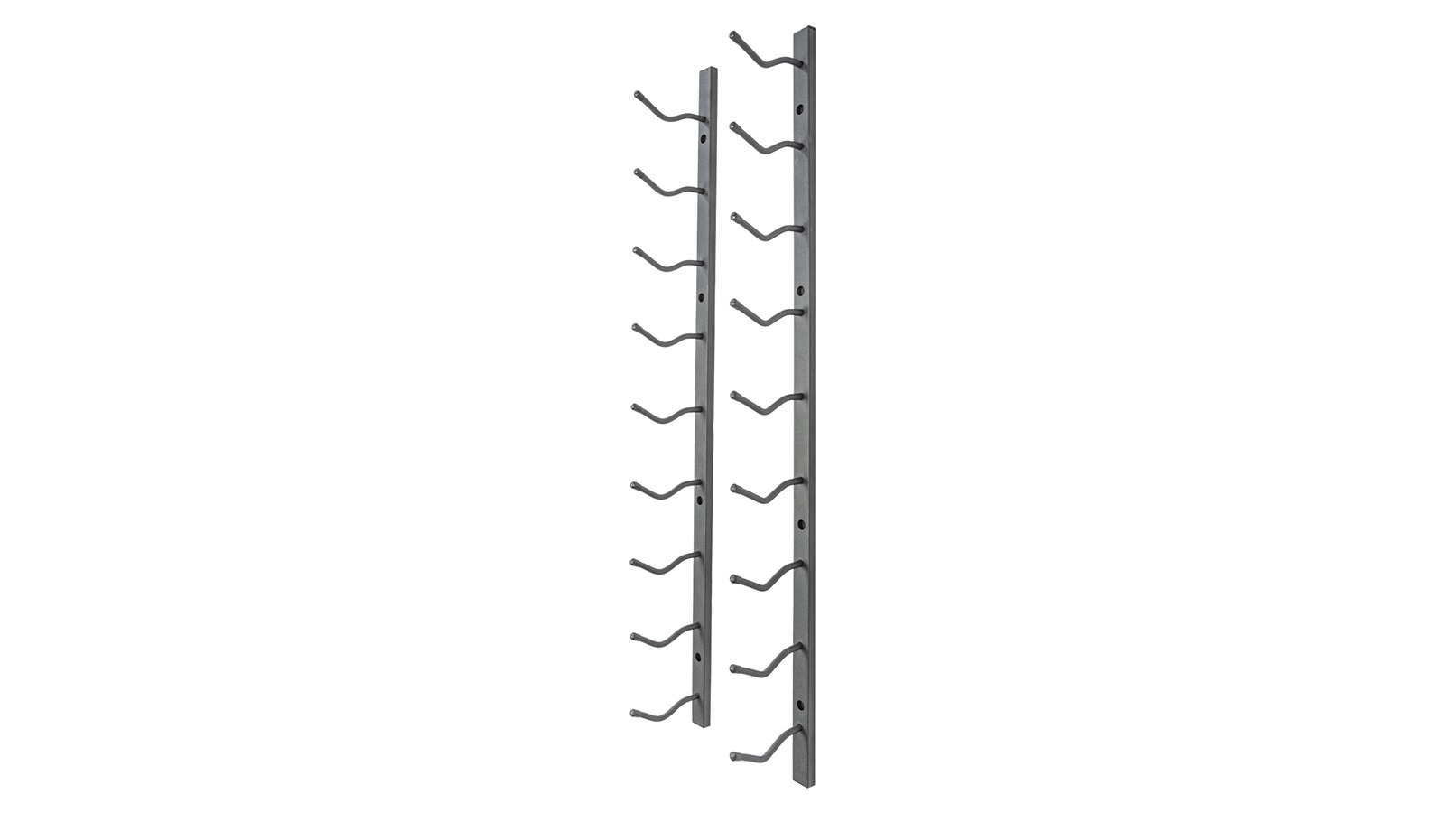 KingsBottle Metal Wall Mounted C-Type Label Display Wine Rack - 1 Bottle Depth, 9 Bottle Height