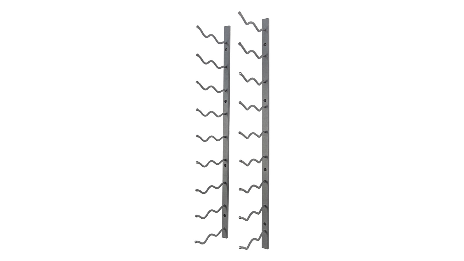 KingsBottle Metal Wall-Mounted C-Type Label Display Wine Rack - 2 Bottle Depth, 9 Bottle Height