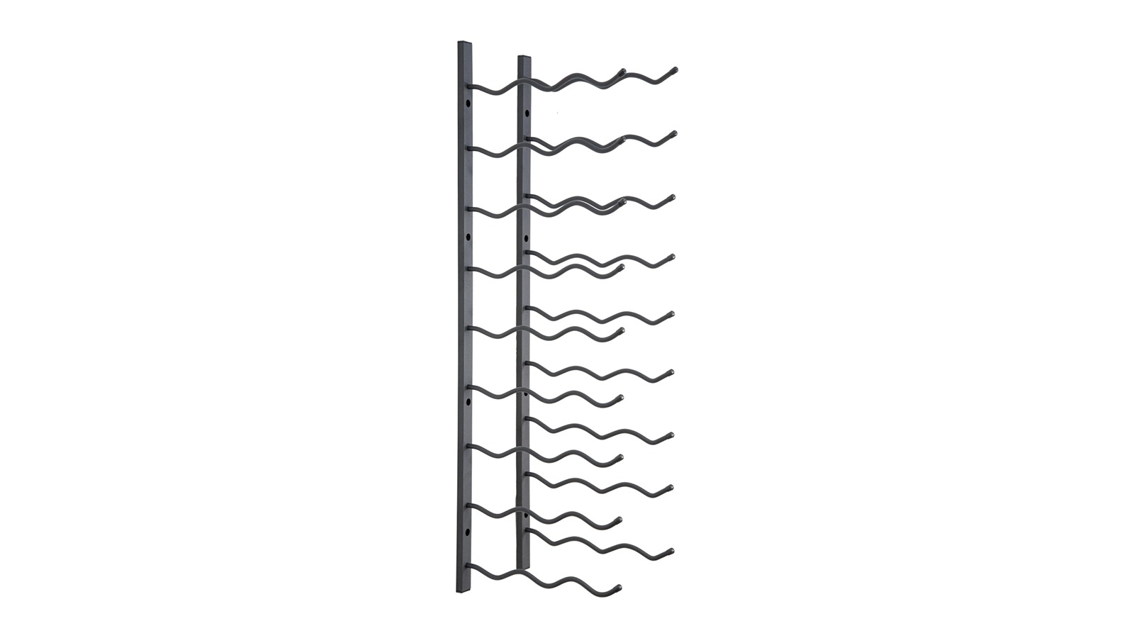 KingsBottle Metal Wall-Mounted C-Type Label Display Wine Rack - 3 Bottle Depth, 9 Bottle Height