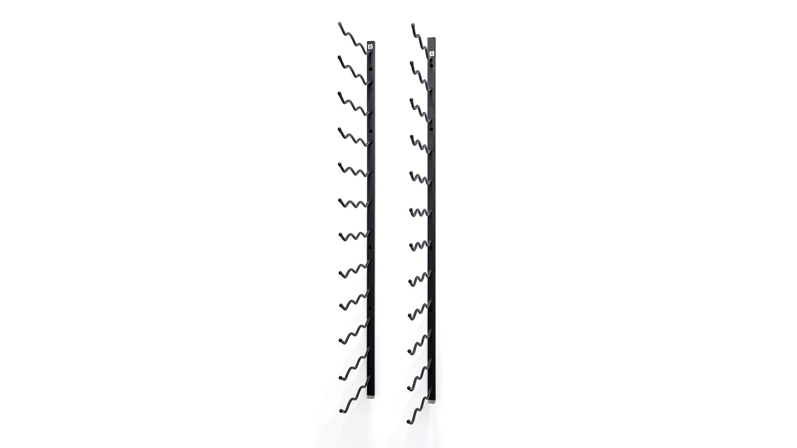 KingsBottle Metal Wall-Mounted C-Type Label Display Wine Rack - 3 Bottle Depth, 12 Bottle Height