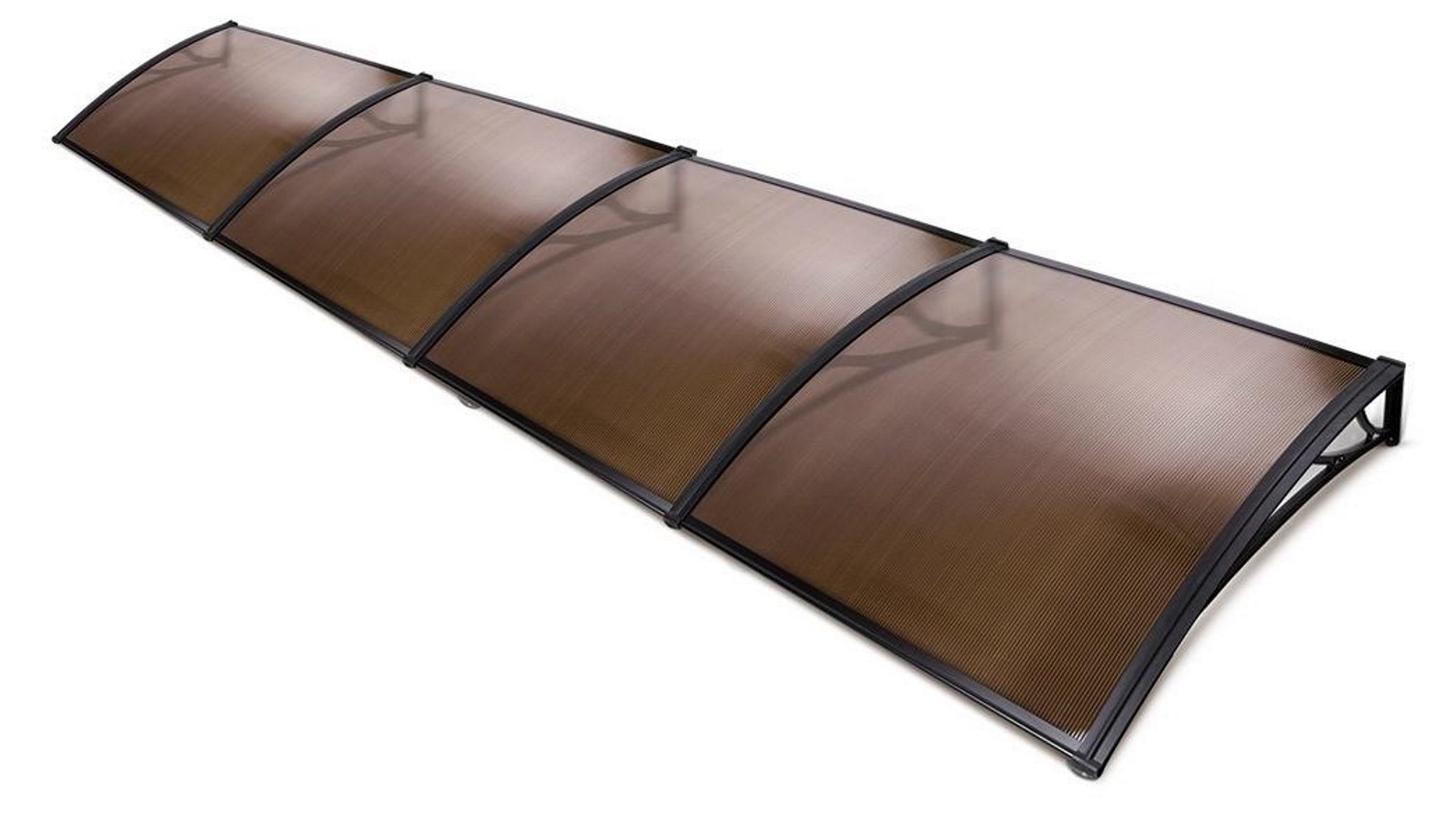 Instahut Window Awning Door Canopy 1m x 4m Brown Sheet