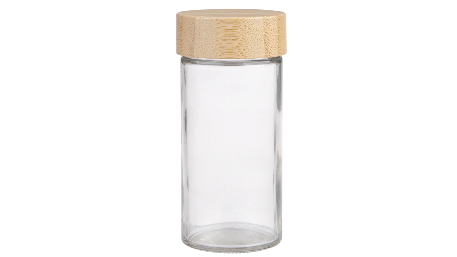 Appetito Glass Round Spice Jar with Bamboo Lid