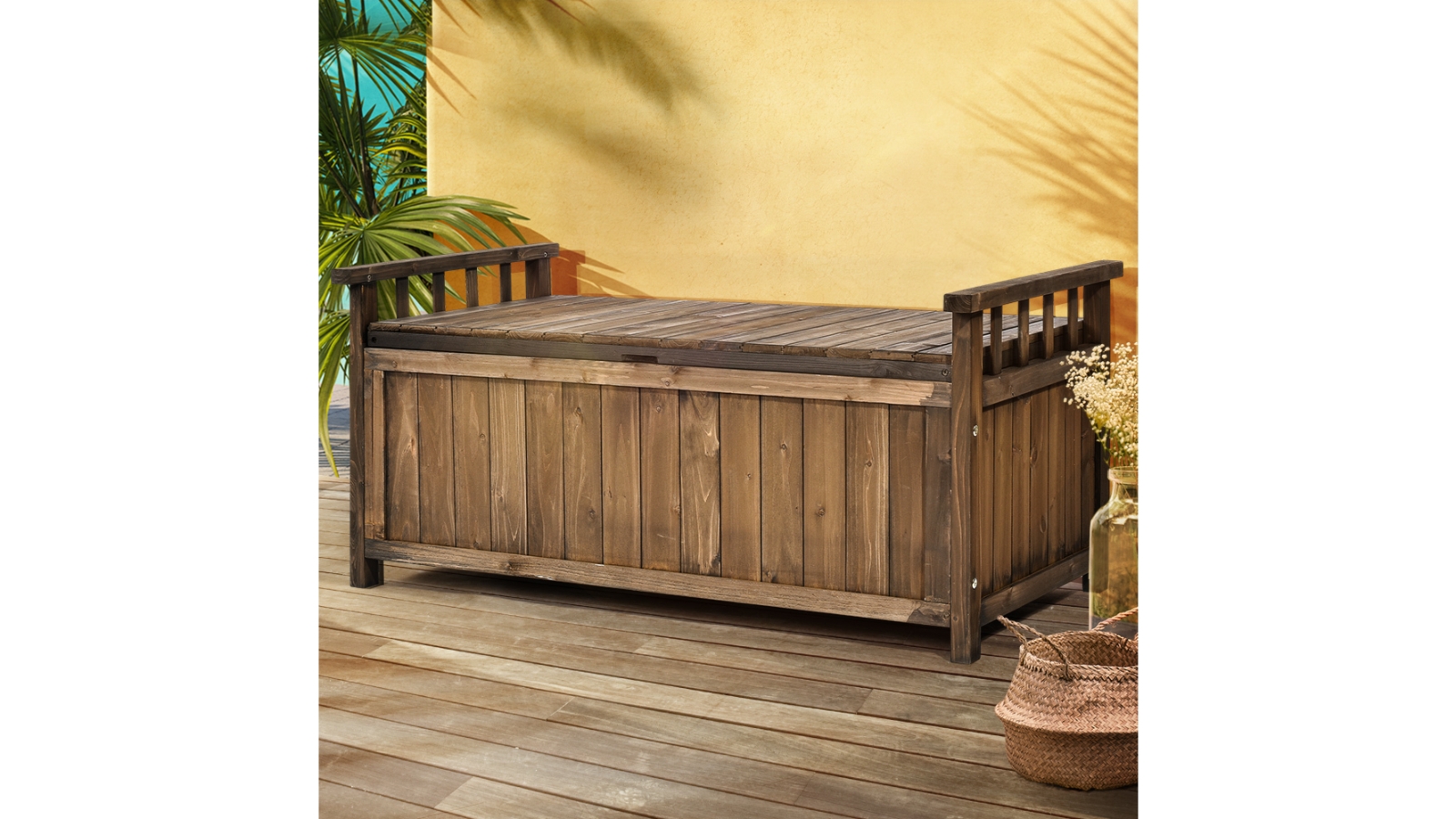 Furb Outdoor Patio Wooden Storage Tool Box Harvey Norman