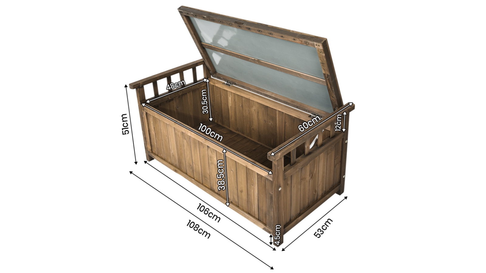 Furb Outdoor Patio Wooden Storage Tool Box Harvey Norman