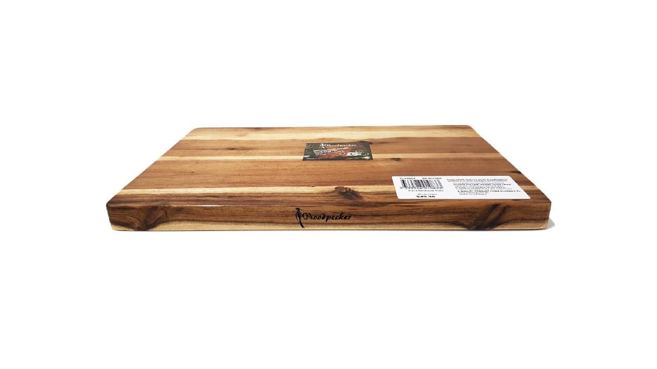 Pspoilz Woodpecker Acacia Rectangular Chopping Board - 38 x 24cm