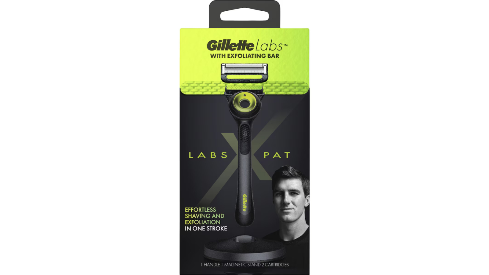 Gillette 2 Piece P Cummins Labs Razor Handle Cartridges and Magnetic Stand