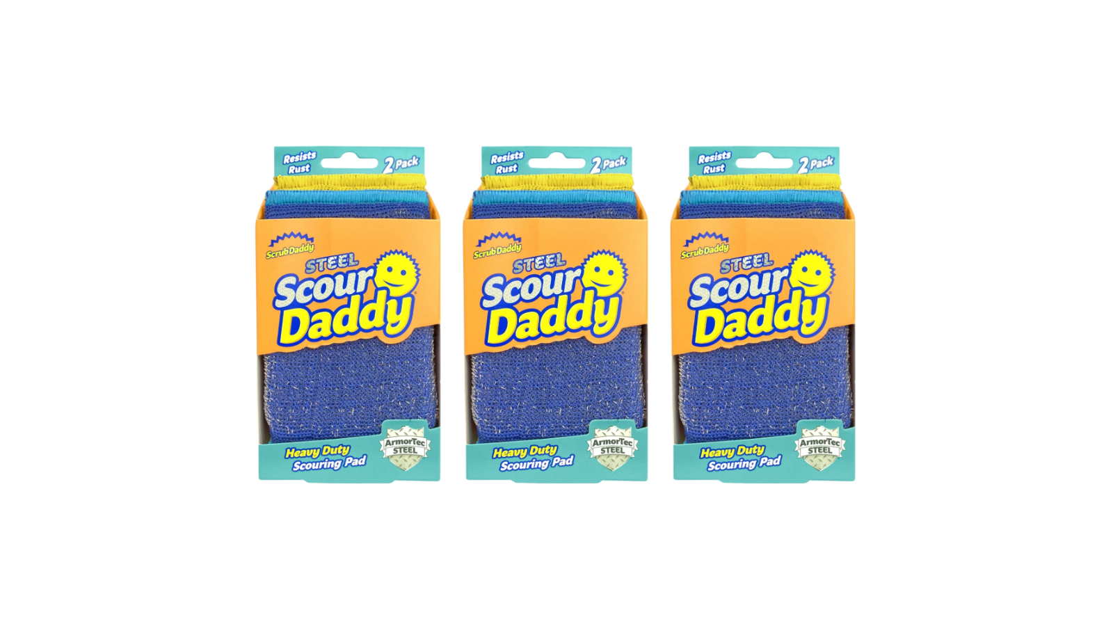 Scrub Daddy 3 Piece Steel Scour Kitchen Pad - Pack of 2