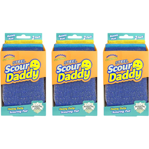 Scrub Daddy 3 Piece Steel Scour Kitchen Pad - Pack of 2
