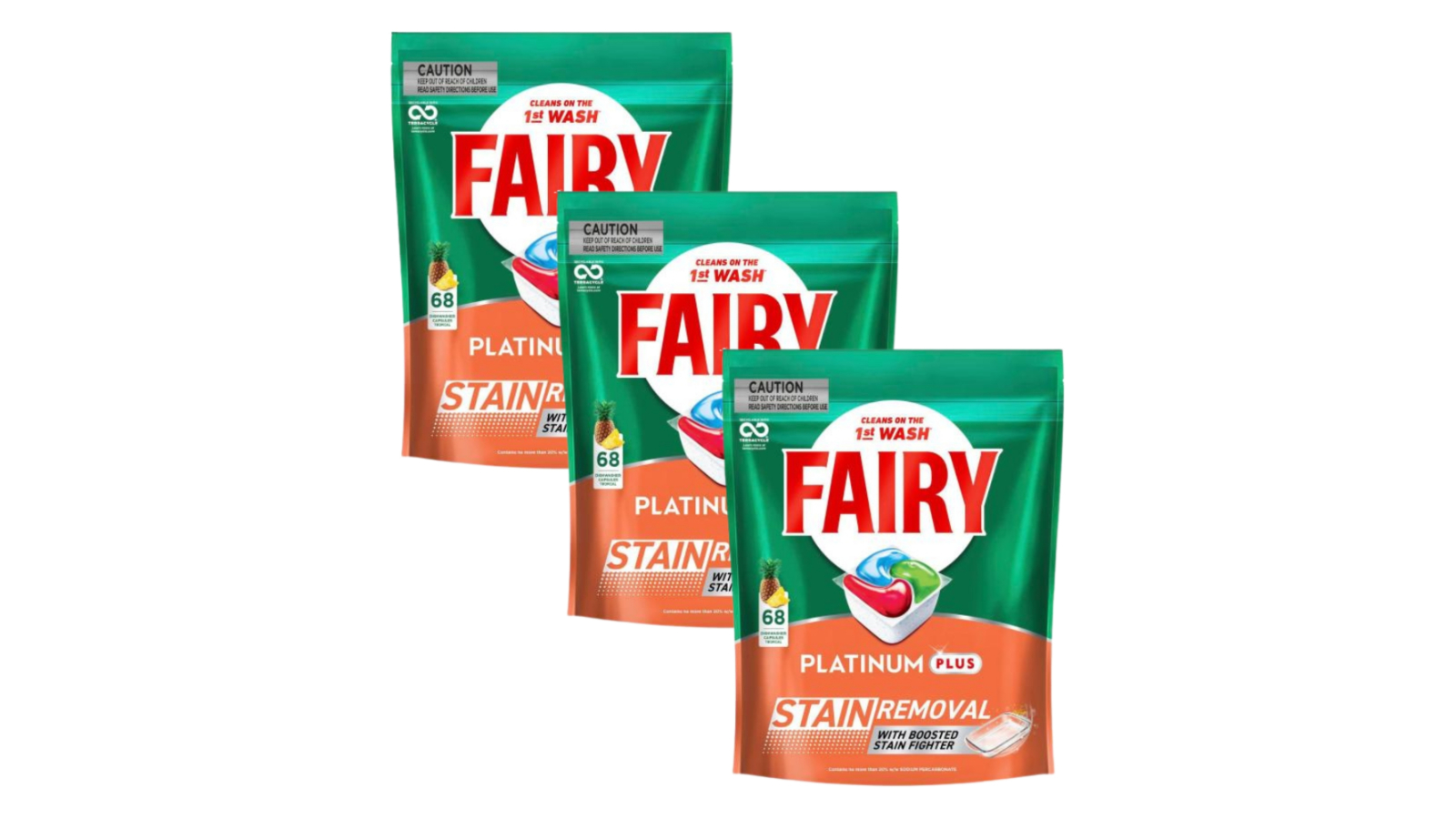 Fairy Platinum Plus 204 Piece Tropical Dishwasher Tablet