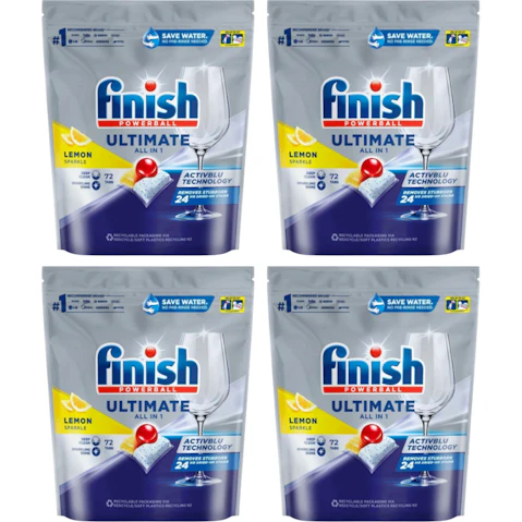 Finish Ultimate 288 Piece All-in-One Lemon Sparkle Dishwashing Tablet