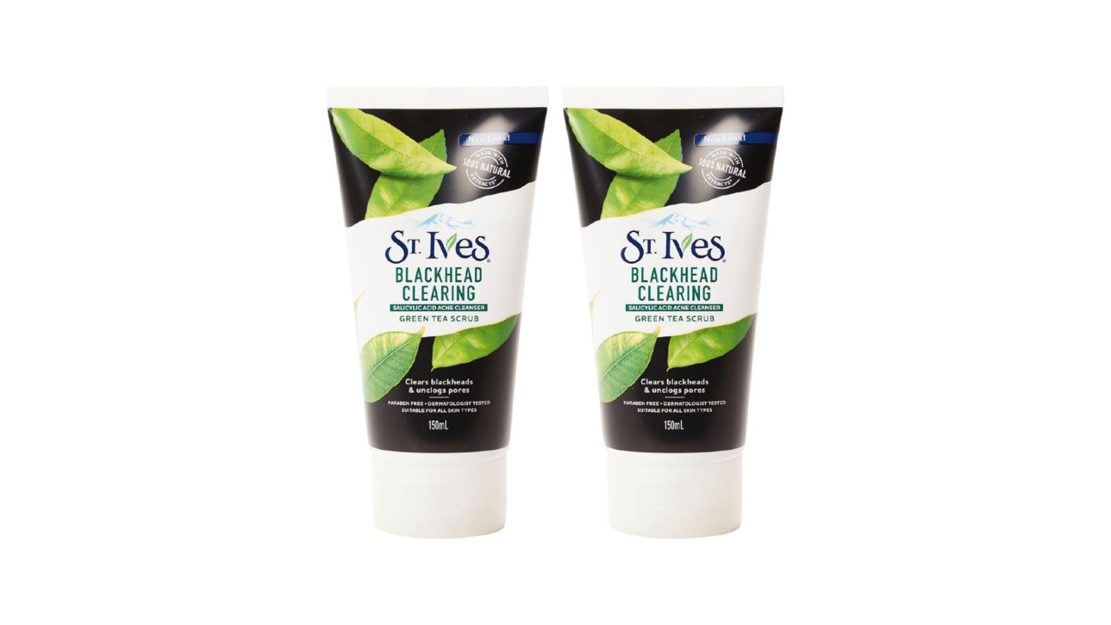 St Ives 2 Piece Green Tea Blackhead Clearing Acne Cleanser Scrub - 150ml