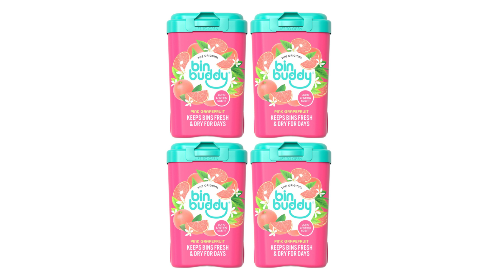 Bin Buddy Pack of 4 Fresh Pink Grapefruit 450g Power