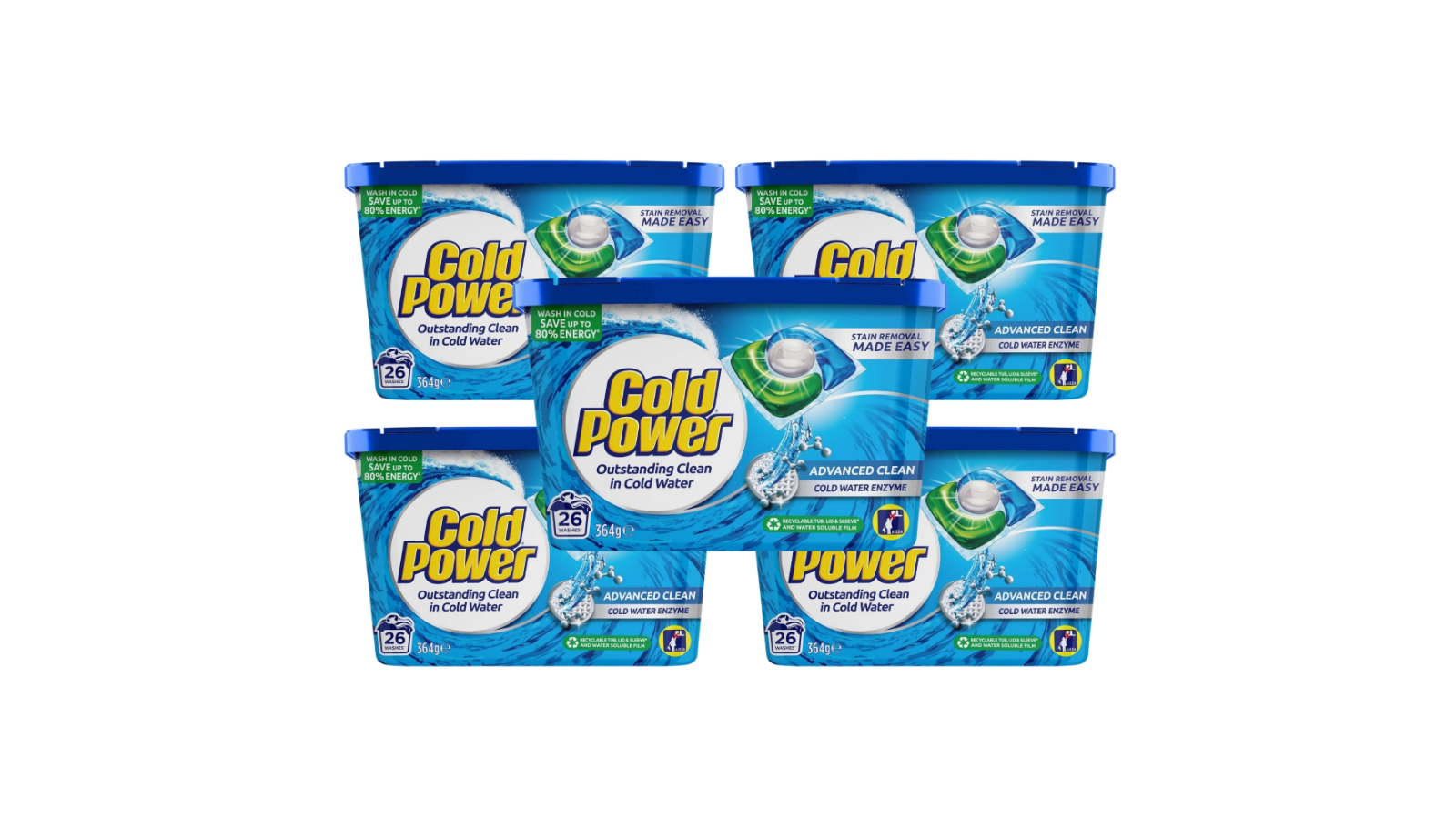 Cold Power 52 Piece Advanced Clean Laundry Detergent Capsule