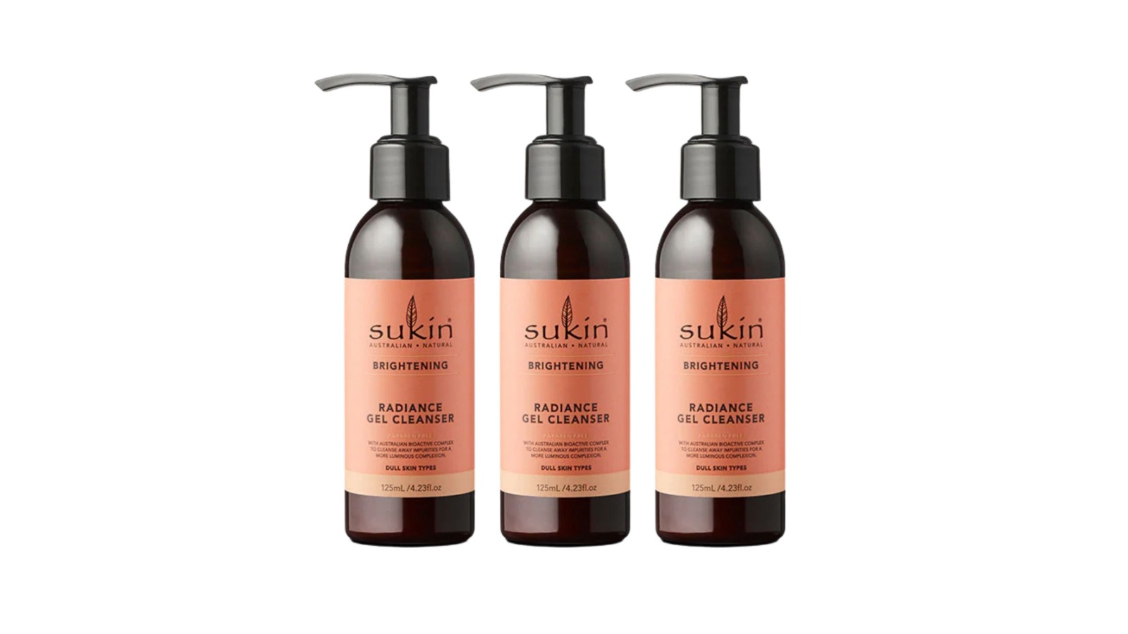 Sukin 3 Piece Brightening Radiance Gel Cleanser - 125ml