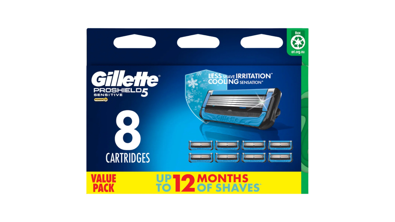 Gillette Pack of 8 Pro Shield Sensitive 5 Cartridge
