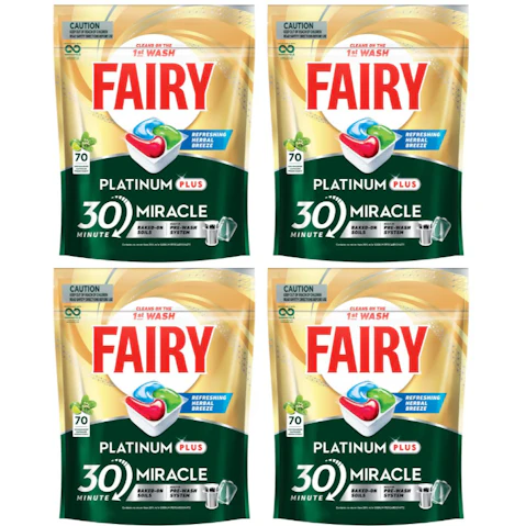 Fairy 4 Piece Platinum Plus Herbal Breeze Dishwasher Capsule