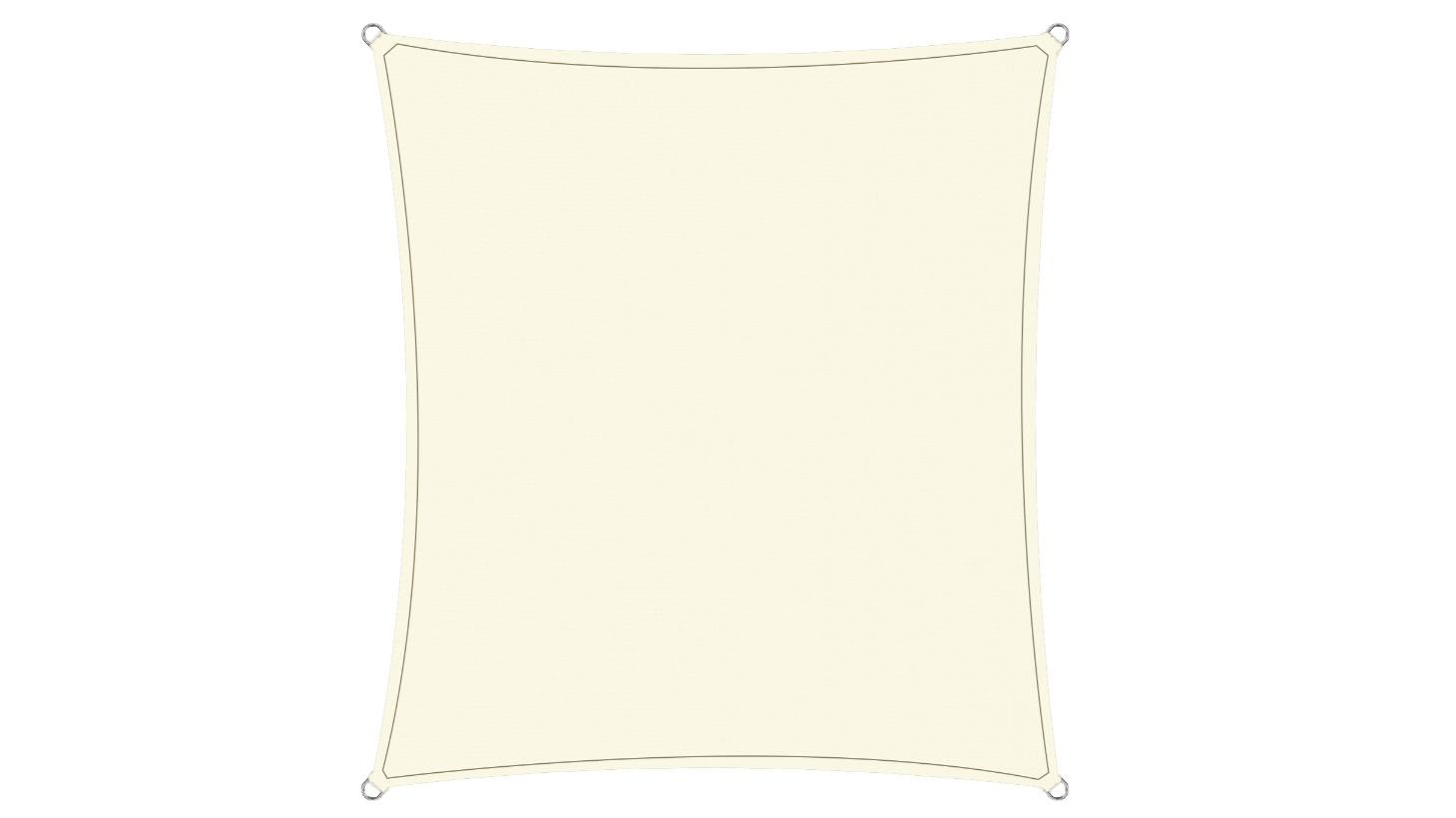 Wallaroo Cream 160gsm Square Outdoor Waterproof Sail Canopy - 6 x 6metre