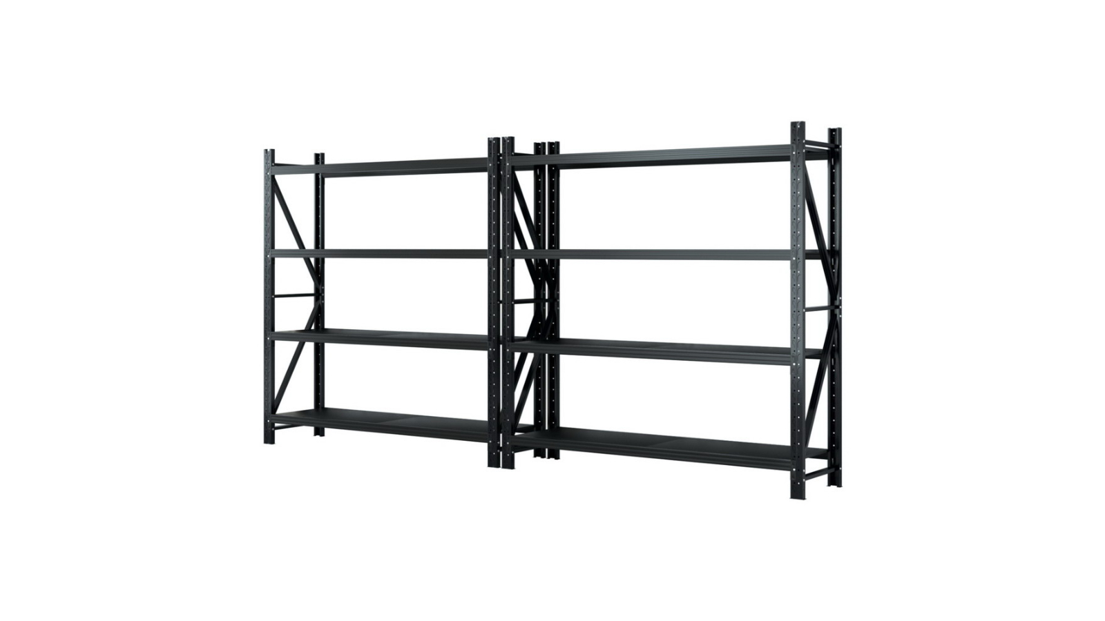 Giantz 4 x 2metre Garage Shelving Warehouse Rack - Black/Black